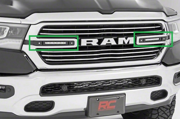 Rough Country Dual 6-Inch Chrome LED Grille Kit 19-up Ram 1500 - Click Image to Close